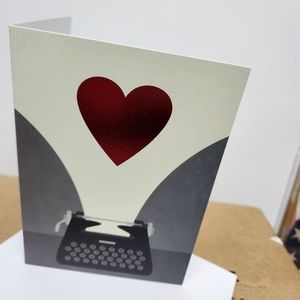 Typewriter hearts blank note cards